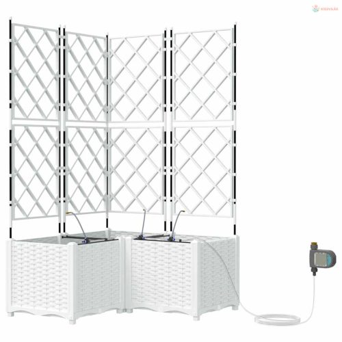 Kerti cserép 3 pcs Fehér Műanyag