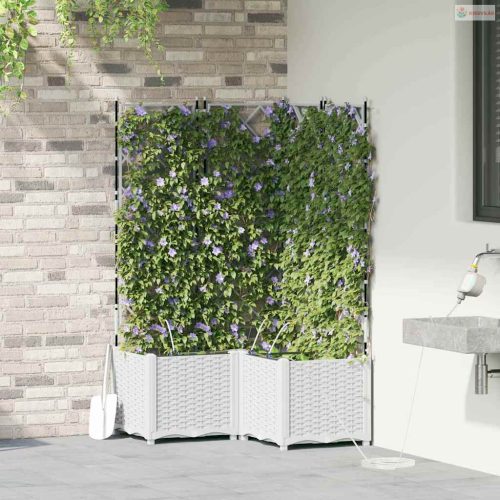 Kerti cserép 3 pcs Fehér Műanyag