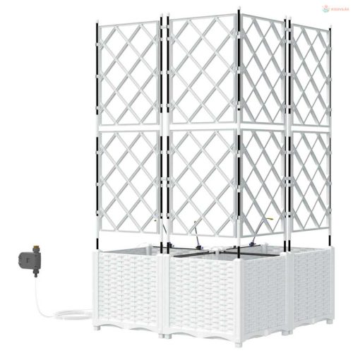 Kerti cserép 3 pcs Fehér Műanyag