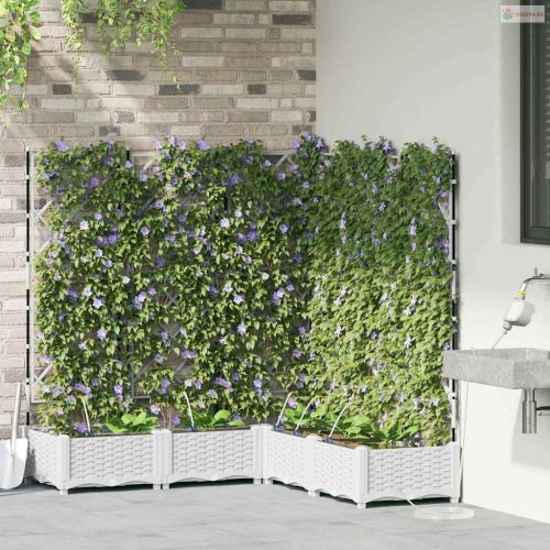 Kerti cserép 5 pcs Fehér Műanyag