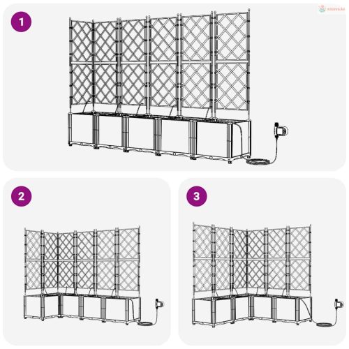 Kerti cserép 5 pcs Fehér Műanyag