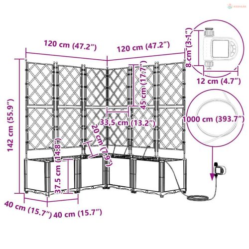Kerti cserép 5 pcs Fehér Műanyag