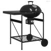 Kültéri grill kerékkel Fekete 91 x 71 x 107 cm Fém