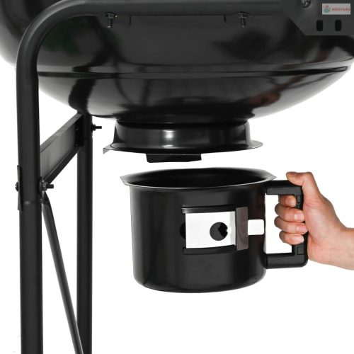 Kültéri grill kerékkel Fekete 91 x 71 x 107 cm Fém