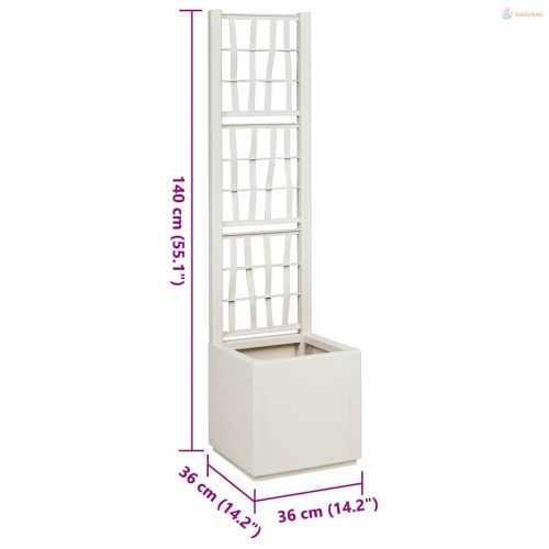 Kertész cserép rácsos változattal Fehér 36 x 36 x 140 cm PP