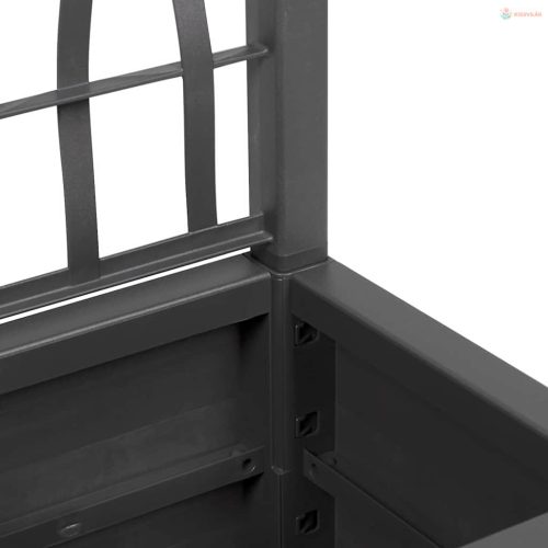 Kertész cserép rácsos változattal Sötétszürke 36 x 36 x 140 cm