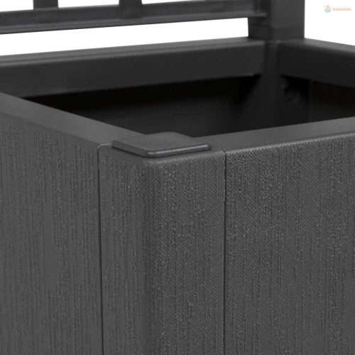 Kertész cserép rácsos változattal Sötétszürke 36 x 36 x 140 cm