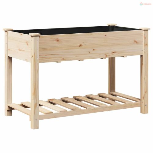 Kerti cserép polcokkal Bézs 115 x 59 x 76,5 cm Szilárd fenyőfa