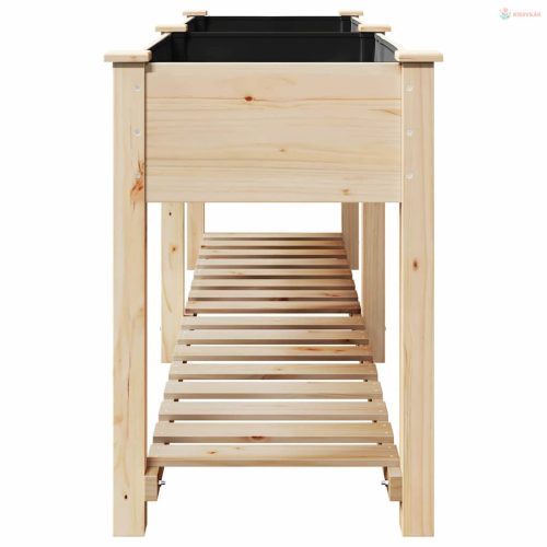 Kerti cserép polcokkal Bézs 203 x 53 x 76,5 cm Szilárd fenyőfa