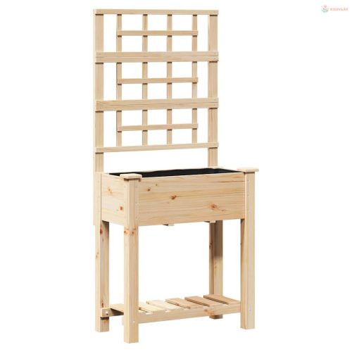 Kerti cserép polcokkal Bézs 71 x 38 x 152 cm Szilárd fenyőfa