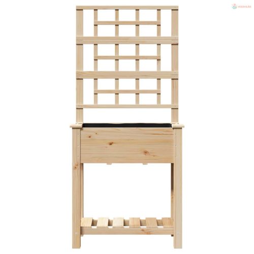 Kerti cserép polcokkal Bézs 71 x 38 x 152 cm Szilárd fenyőfa