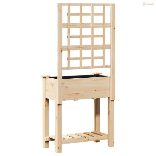 Kerti cserép polcokkal Bézs 71 x 38 x 152 cm Szilárd fenyőfa