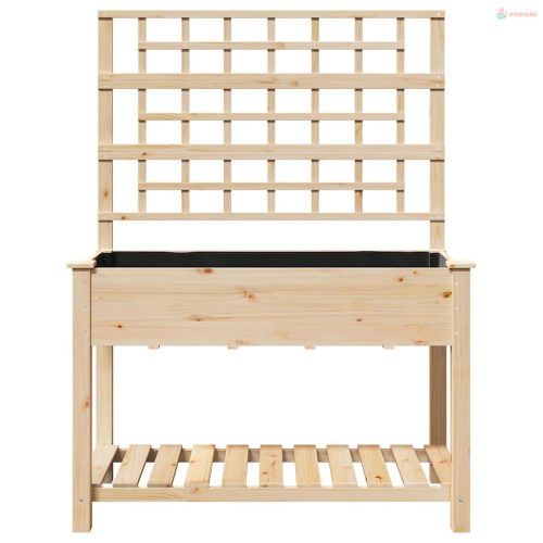 Kerti cserép polcokkal Bézs 115 x 60,5 x 153 cm Szilárd fenyőfa