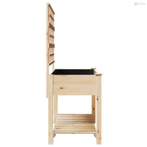 Kerti cserép polcokkal Bézs 115 x 60,5 x 153 cm Szilárd fenyőfa