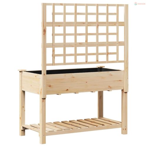 Kerti cserép polcokkal Bézs 115 x 60,5 x 153 cm Szilárd fenyőfa