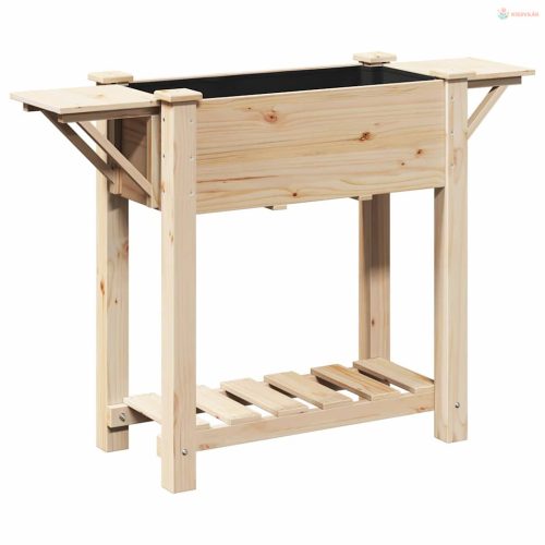 Kerti cserép polcokkal Bézs 111 x 37 x 76,5 cm Szilárd fenyőfa