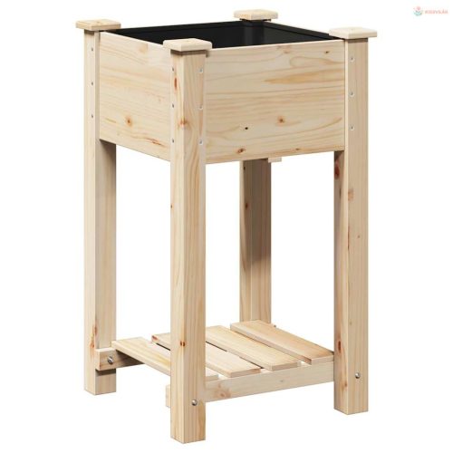 Kerti cserép polcokkal Bézs 45 x 45 x 76,5 cm Szilárd fenyőfa