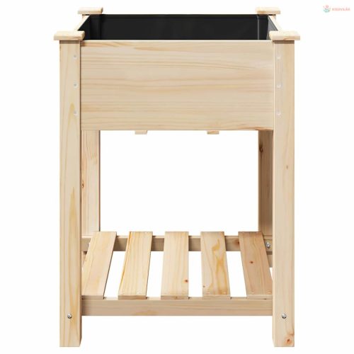 Kerti cserép polcokkal Bézs 60,5 x 60 x 76,5 cm Szilárd fenyőfa