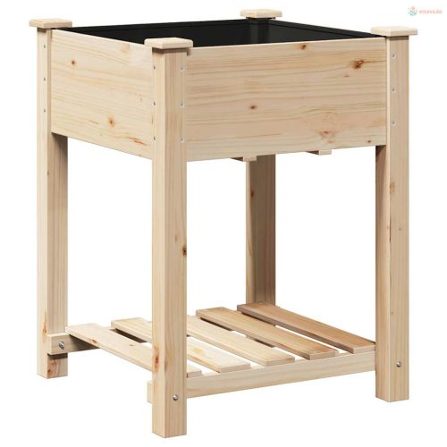 Kerti cserép polcokkal Bézs 60,5 x 60 x 76,5 cm Szilárd fenyőfa