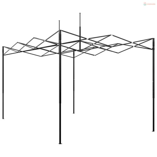 Üvegház pop-up kerettel tetővel Zöld 280 x 410 x 315 cm Vas