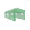 Üvegház pop-up kerettel tetővel Zöld 290 x 870 x 315 cm Vas