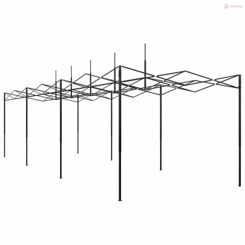 Üvegház pop-up kerettel tetővel Zöld 290 x 870 x 315 cm Vas