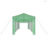 Üvegház pop-up kerettel tetővel Zöld 290 x 870 x 315 cm Vas