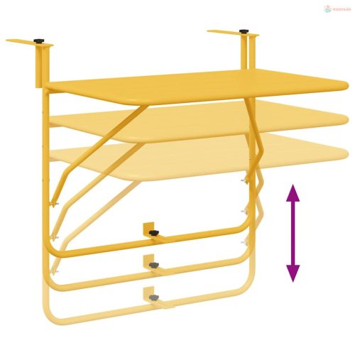 Függő erkélyasztal Mustár 60 x 39 x 65 cm Acél