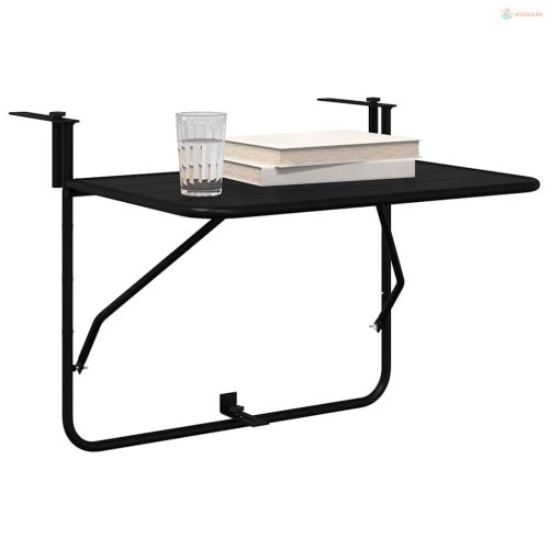 Függő erkélyasztal Fekete 60 x 39 x 65 cm Acél