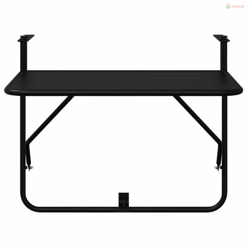 Függő erkélyasztal Fekete 60 x 39 x 65 cm Acél