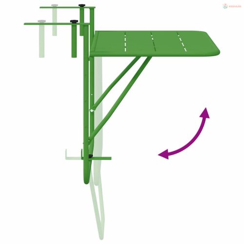 Függő erkélyasztal Zöld 60 x 39 x 65 cm Acél