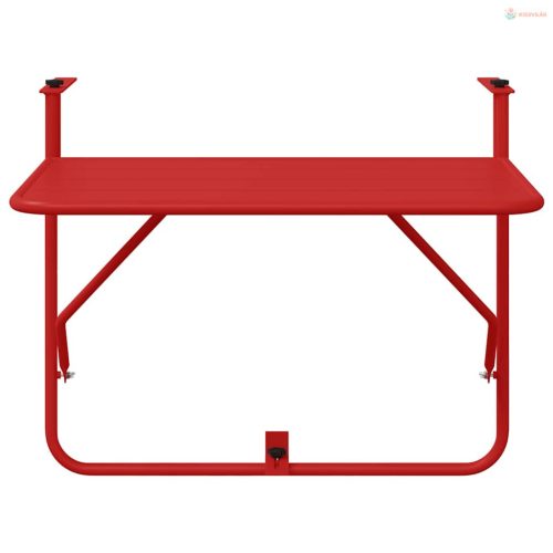 Függő erkélyasztal Piros 60 x 39 x 65 cm Acél