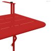 Függő erkélyasztal Piros 60 x 39 x 65 cm Acél