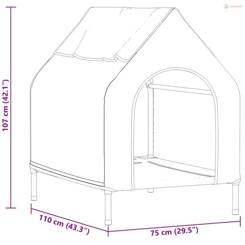 Háziállat ház Fekete 110 x 75 x 90 cm Acél