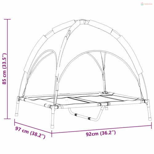 Kutyafekhely Fekete 92 x 77 x 82,5 cm Acél