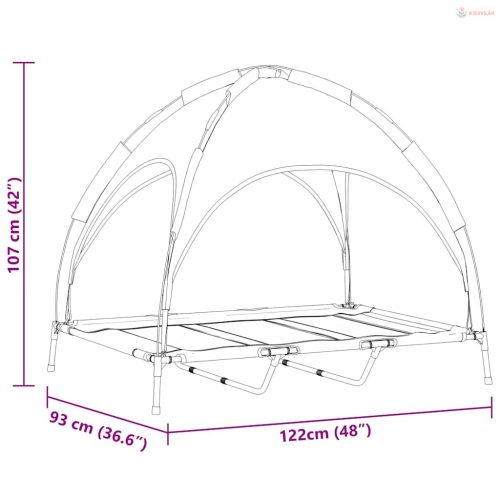 Kutyafekhely Fekete 122 x 93 x 106,5 cm Acél
