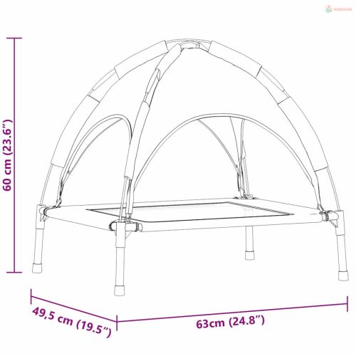 Kutyafekhely Fekete 63 x 49,5 x 60 cm Acél