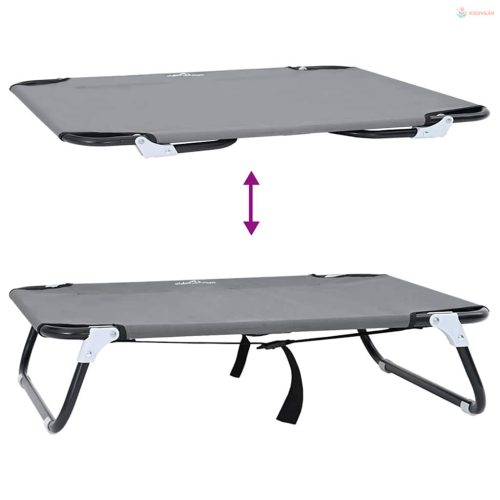 Kutyafekhely Világosszürke 80 x 55 x 18 cm Acél