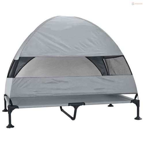 Felemelkedett kutyafekhely Világosszürke 127 x 81 x 108 cm