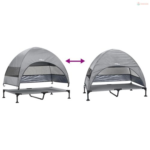 Felemelkedett kutyafekhely Világosszürke 127 x 81 x 108 cm