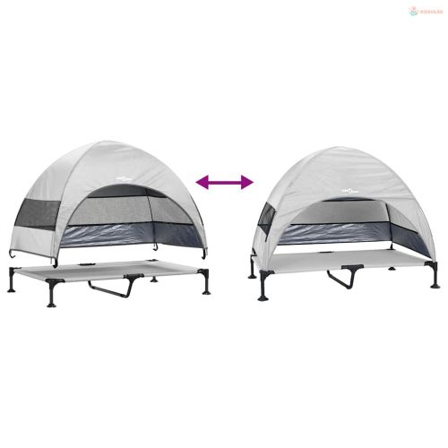 Felemelkedett kutyafekhely Ezüst Szürke 127 x 81 x 108 cm