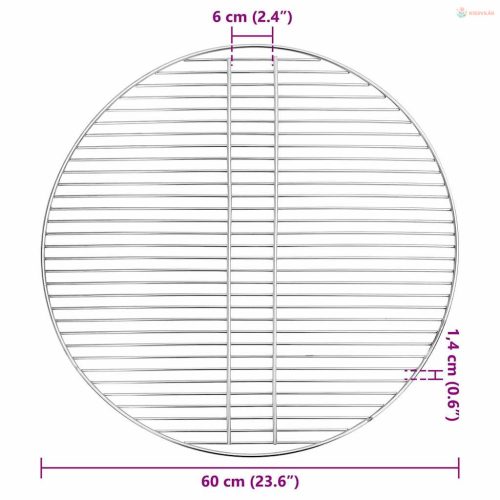 Grillrács Ezüst 60 x 60 cm Rozsdamentes acél
