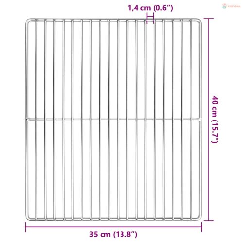Grill rács Ezüst 40 x 35 cm Rozsdamentes acél