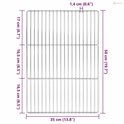 Grill rács Ezüst 50 x 35 cm Rozsdamentes acél