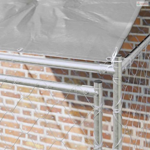 Kutya ketrec tetővel Ezüst 200 x 200 x 258 cm Acél és PE