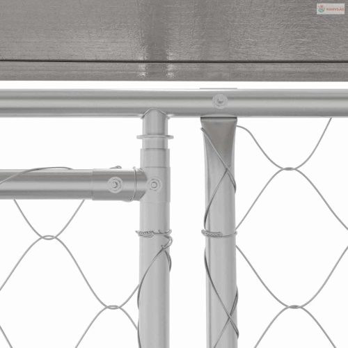 Kutya ketrec tetővel Ezüst 200 x 200 x 258 cm Acél és PE