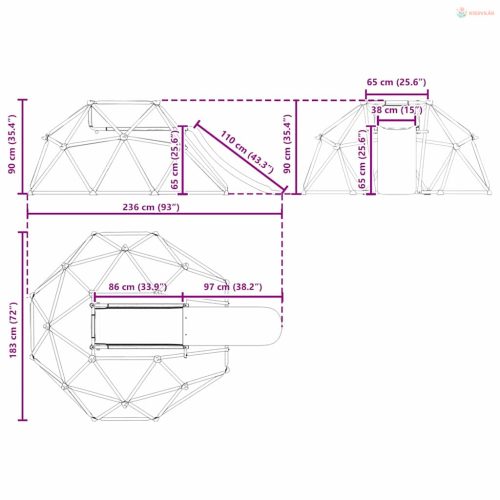 Mászó Kupola Kék Acél