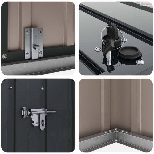 Kerti Tároló Doboz Fekete 101,5 x 107 x 100 cm Acél