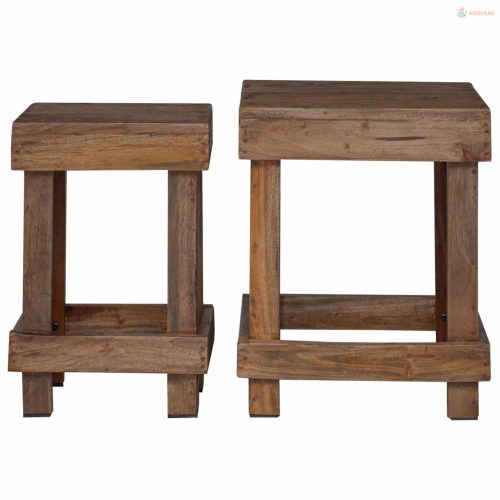 Növényállvány 2 pcs Barna 70 x 11 x 27 cm Mahagóni fa