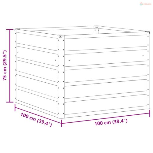 Növénytartó Világosszürke 100 x 100 x 75 cm Acél